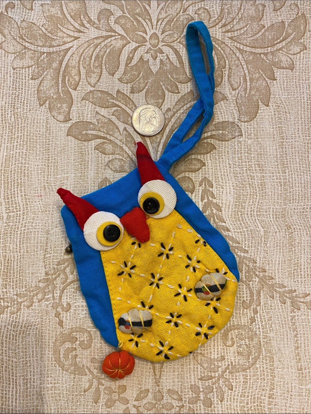 🦉 Whimsical Owl Patchwork Coin Purse Wristlet